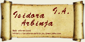 Isidora Arbinja vizit kartica